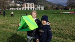 A couple of fun loving kids enjoying the Gubbio kite festival
